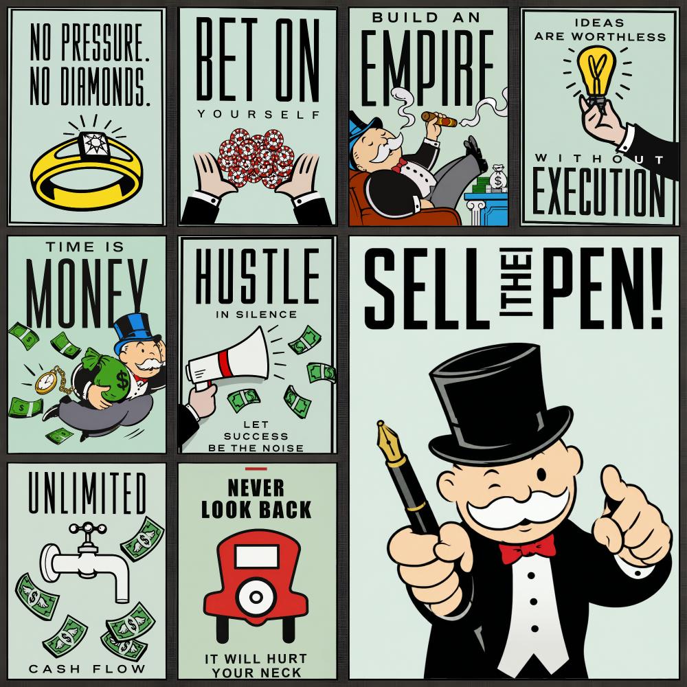 Board Game Room - Pôster do Jogo Monopoly para Família,
