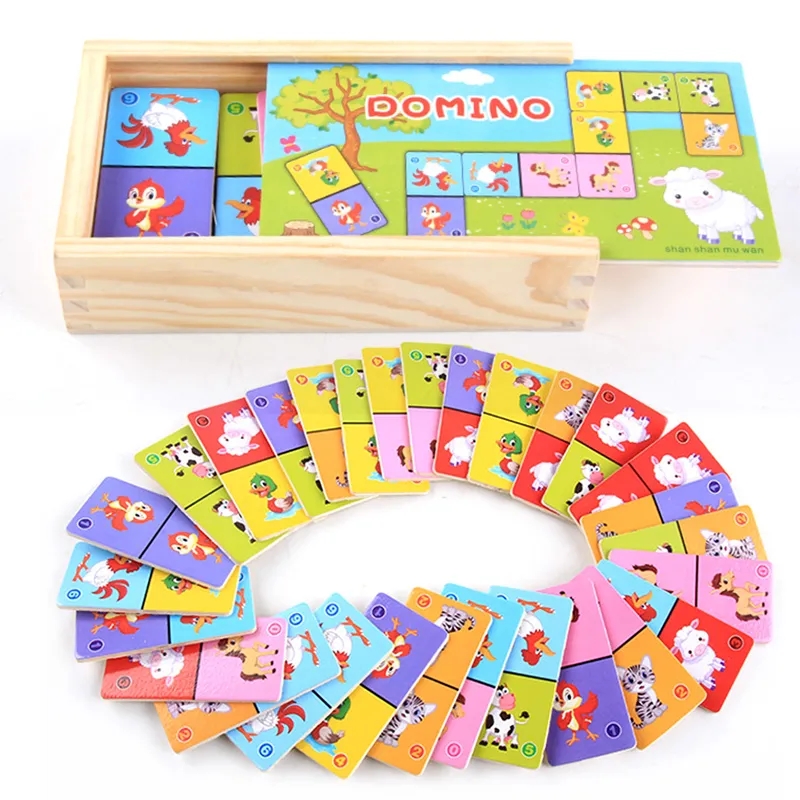 Board Game Monopoli - Crianças cognitivo animal solitaire dominó quebra-cabeça