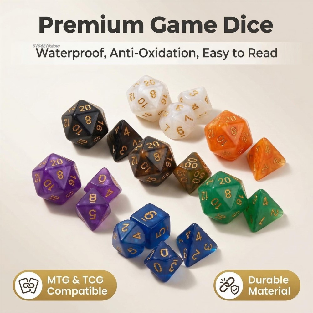 Game Token Counter - Conjunto de 7 peças de dados
