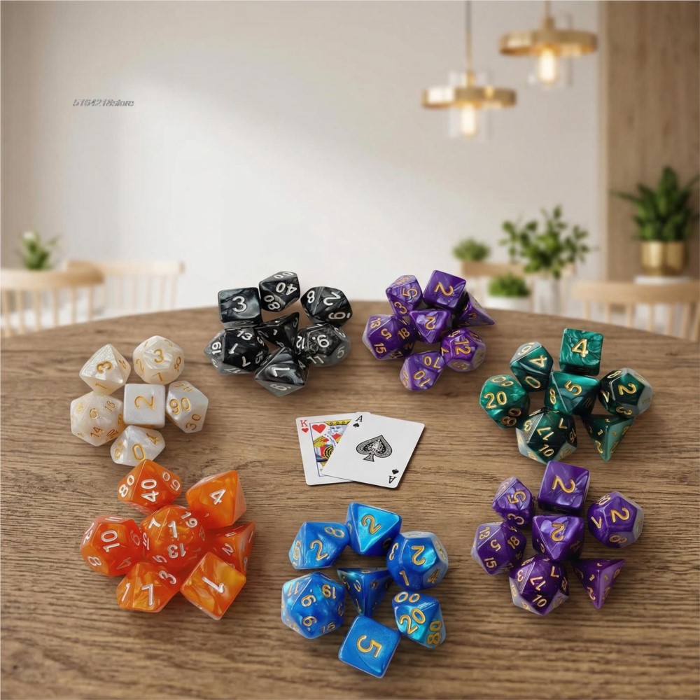 Conjunto de 7 peças de dados p - Game Token Counter avaliação e preço